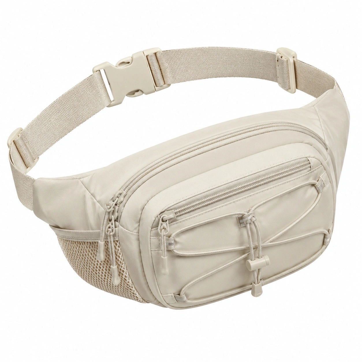 H¨¹fttasche 35 ¡Á 7 ¡Á 15 cm aus Polyester Beige mit Rei?verschl¨¹ssen und verstellbarem Gurt