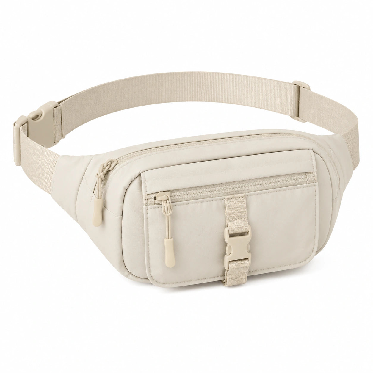 H¨¹fttasche 25 cm x 7 cm x 14 cm aus Polyester in Creme mit verstellbarem Gurt und Rei?verschluss