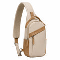 Umh?ngerucksack 20 ¡Á 10 ¡Á 35 cm aus Textil in Beige und Braun mit gepolstertem Schultergurt