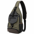 Umh?ngetasche 18 x 9 x 32 cm Olivgr¨¹n Schwarz Textil mit Rei?verschluss f¨¹r Alltag