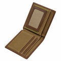 Geldb?rse 12 x 9 x 2 cm aus Canvas und Kunstleder Braun Khaki mit Kartenf?chern