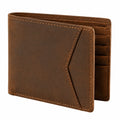 Geldb?rse 12 x 9.5 x 2 cm aus braunem Leder - Faltmodell mit Kartenf?chern