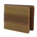 Herren Geldb?rse 11.5 x 9.5 x 2 cm Textil in Lederoptik Braun Khaki Faltstil mit Kartenf?chern