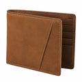 Geldb?rse 11.5 x 9.5 cm aus braunem Leder mit Kartenf?chern im Bifold Stil