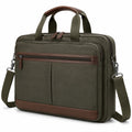 Laptoptasche 40 x 10 x 30 cm Textil Olivgr¨¹n Braun f¨¹r B¨¹ro mit Schultergurt