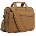 Laptoptasche 42 x 10 x 32 cm aus Gewebe in Braun mit Schultergurt und Mehrfachf?chern