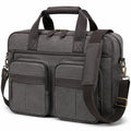 Aktentasche 40 x 12 x 30 cm aus Textil in Dunkelgrau mit Schultergurt und mehreren F?chern
