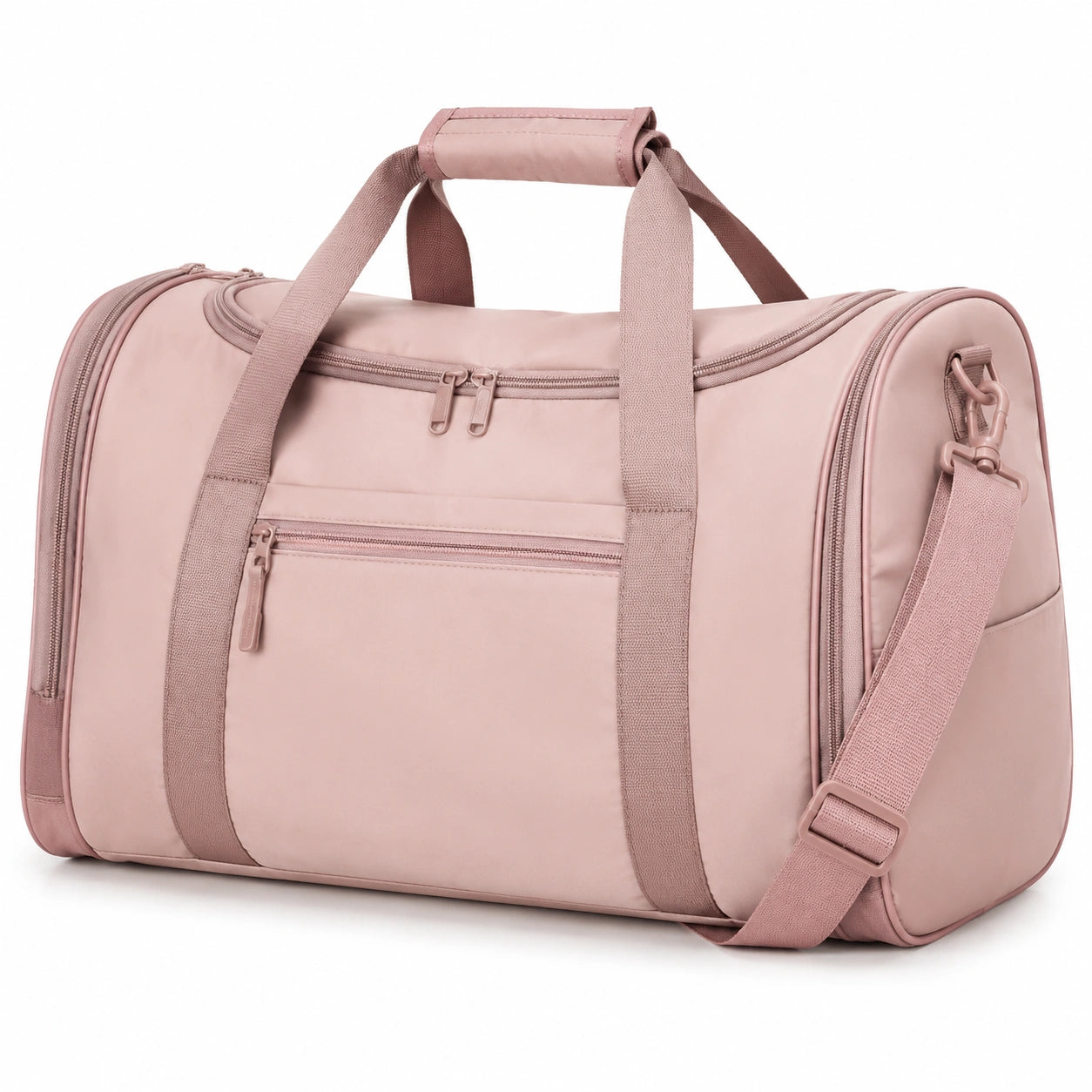 Reisetasche 50 cm Textil Rosa mit Schultergurt und Rei?verschluss