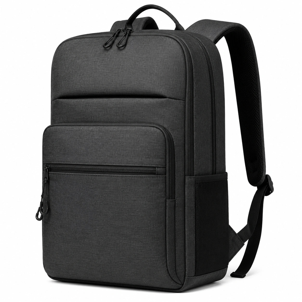 Rucksack 30 ¡Á 15 ¡Á 45 cm Schwarz Textil mit Rei?verschlussf?chern f¨¹r Alltag und Arbeit