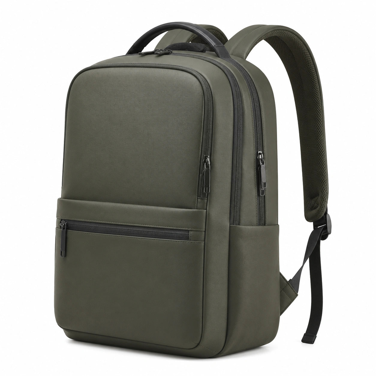 Laptop Rucksack 30 x 15 x 42 cm Kunstleder Olivgr¨¹n mit Mehrfachf?chern