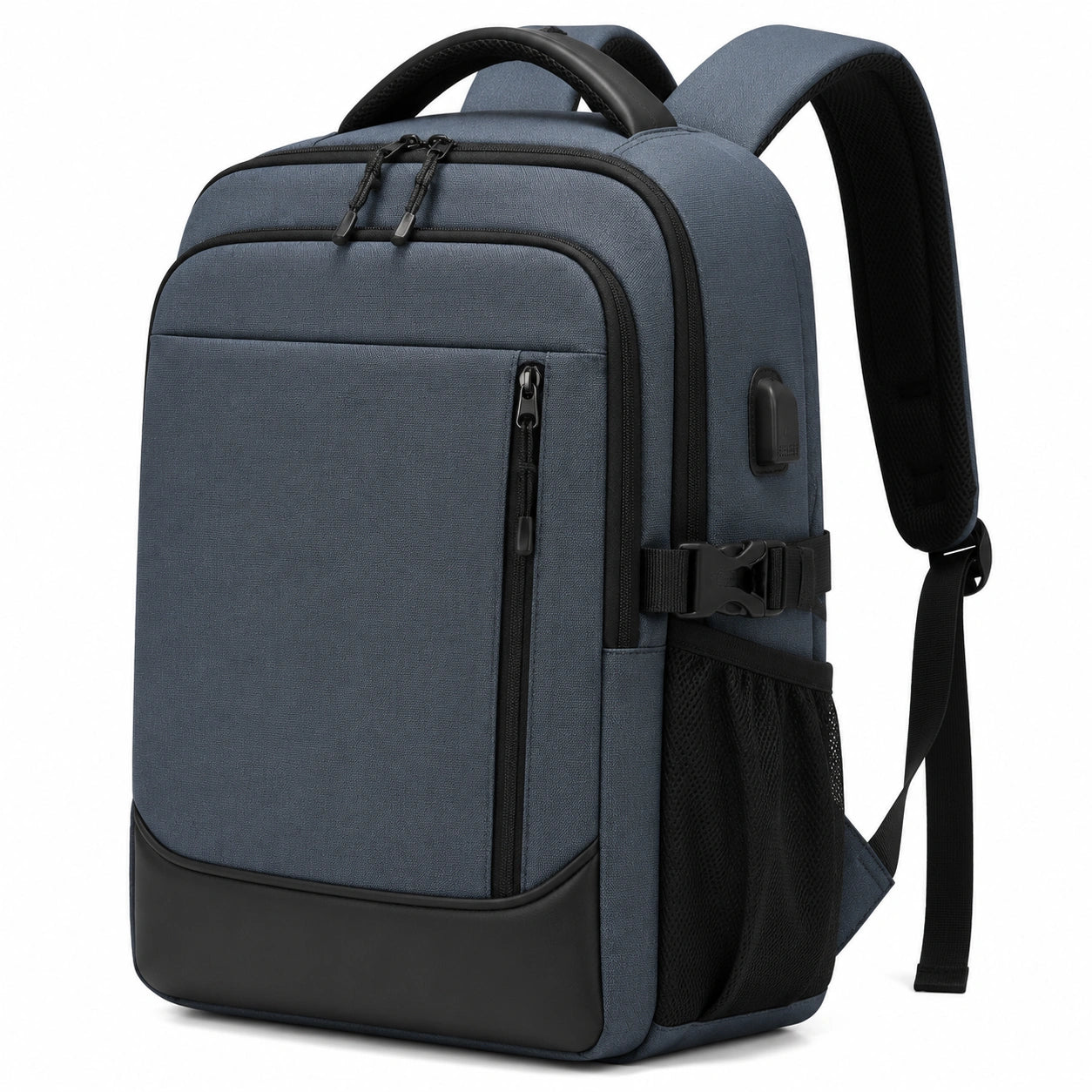 Laptop Rucksack 32 x 18 x 46 cm aus Polyester Blau f¨¹r Alltag und Arbeit mit F?chern
