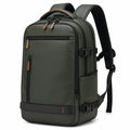 Rucksack 32 x 18 x 48 cm aus synthetischem Textil in Dunkelgr¨¹n f¨¹r Alltag und Reise mit Mehrfachf?chern