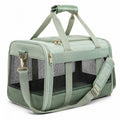 Haustier-Transporttasche 50 x 25 x 30 cm aus Textil in Salbeigr¨¹n mit Netzfenstern und Schultergurt