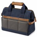 Werkzeugtasche 40 x 20 x 28 cm aus Textil in Navyblau Grau mit Rei?verschluss im Vintage-Stil