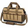 Werkzeugtasche 45 cm aus Polyester in Khaki mit Schultergurt und Au?enf?chern